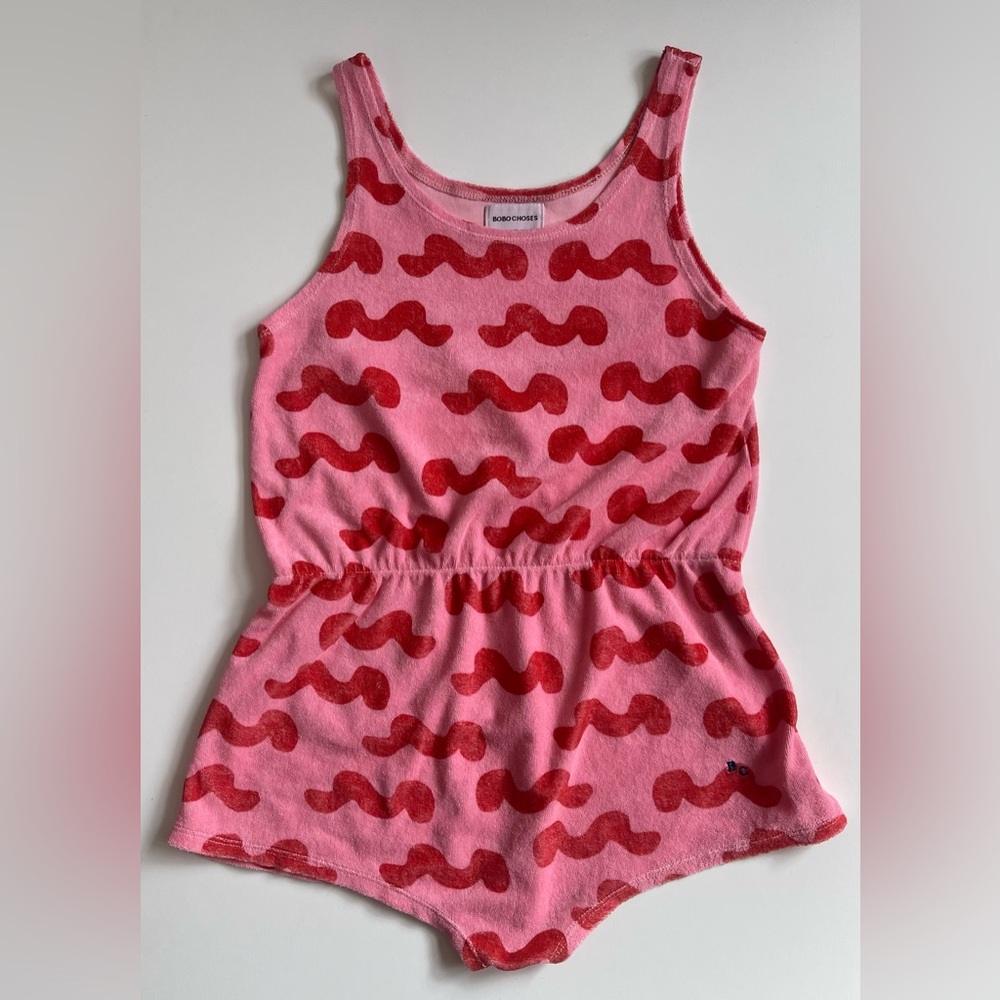 Bobo Choses Girl’s Waves All Over Terry Playsuit - Size: 10-11Y